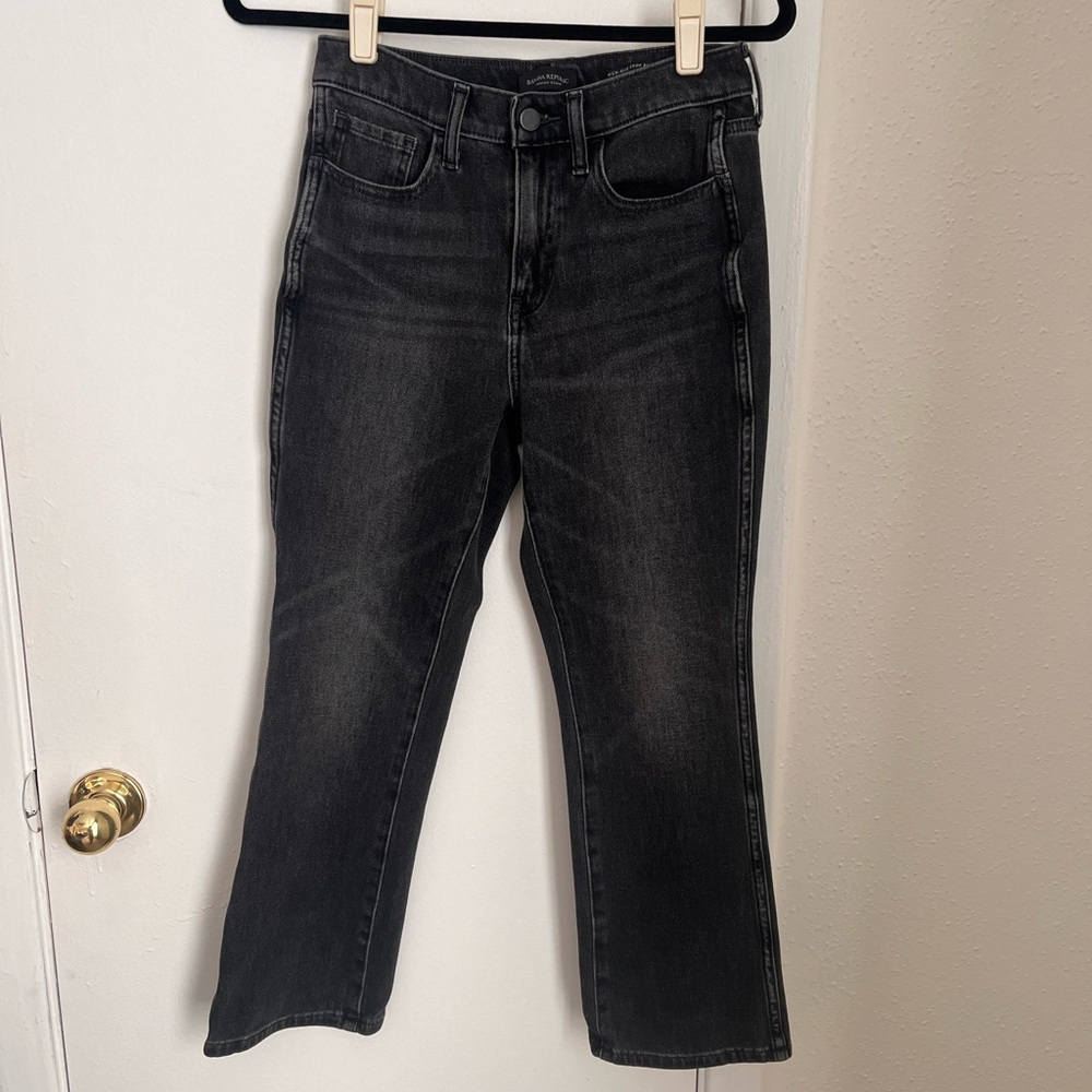 Banana Republic Black Ankle Cropped Jeans with High-Rise Waist